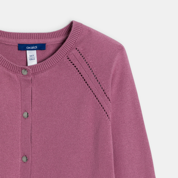 كارديغان بنسيج رفيع، وباللون الوردي